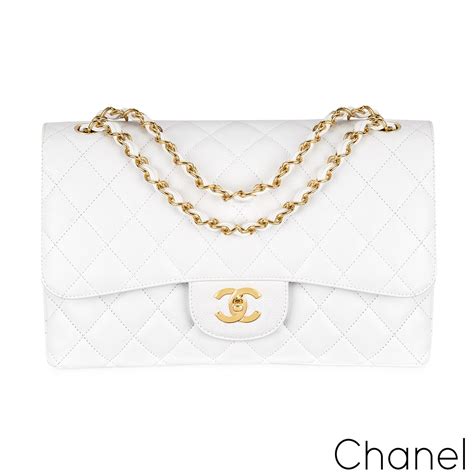 chanel caviar white bag|Pre.